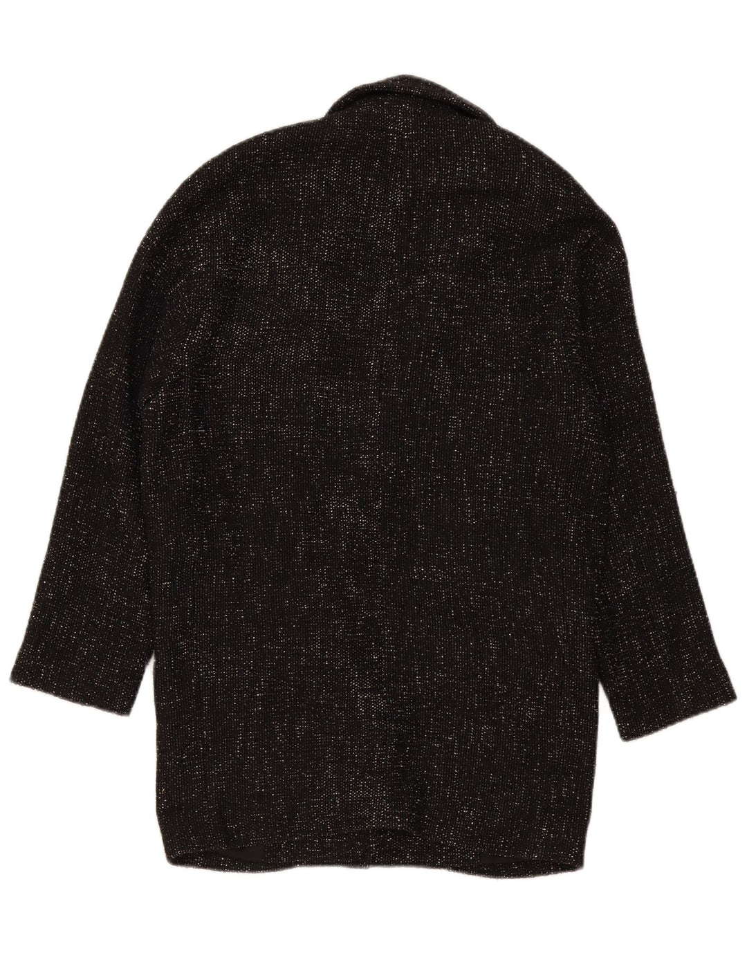 Zara Mujer Abrigo Extragrande De Doble Botonadura UK 6 XS Poliéster Negro