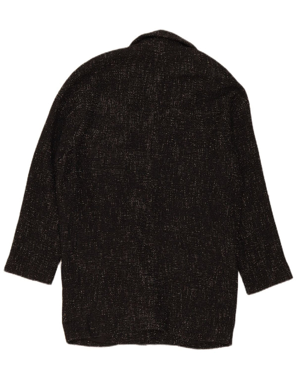 Zara Mujer Abrigo Extragrande De Doble Botonadura UK 6 XS Poliéster Negro