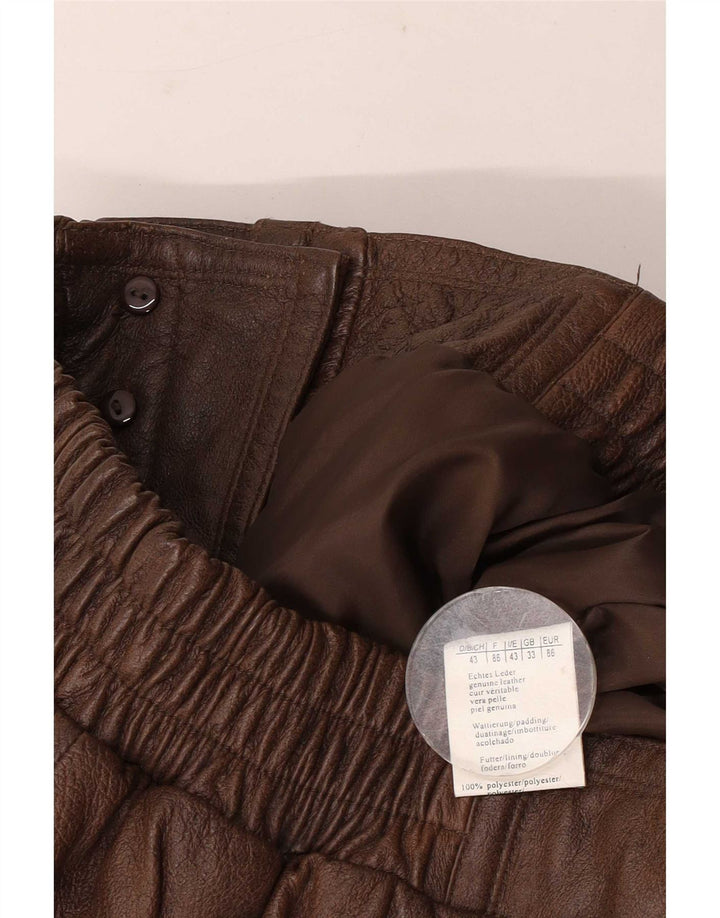 Chaqueta de cuero vintage para hombre ES 33 XS Beige