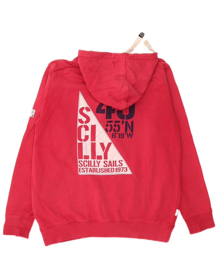 VINTAGE Jersey con capucha gráfica para hombre Algodón rojo medio