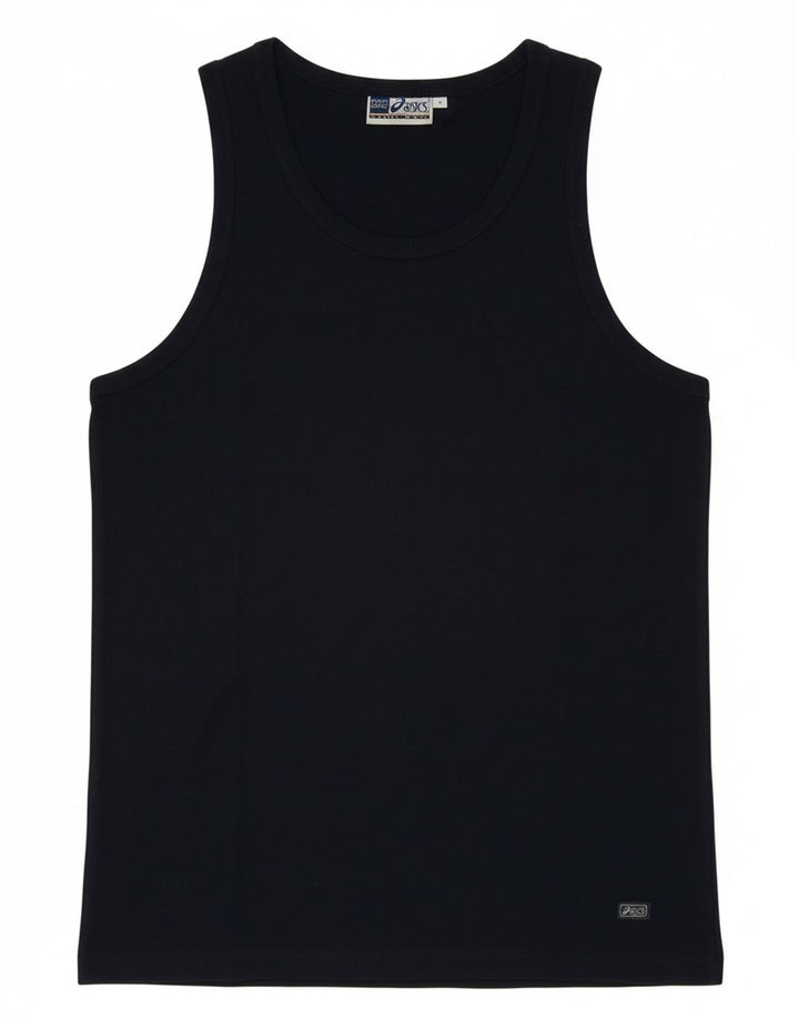 Asics Mujer Chaleco Top Reino Unido 12 Medio Azul Marino Algodón