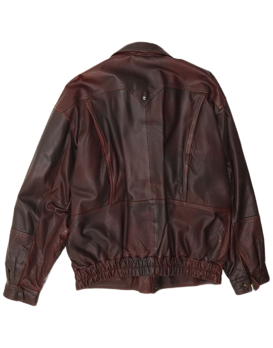 Chaqueta de cuero vintage para hombre IT 50 Grande Borgoña