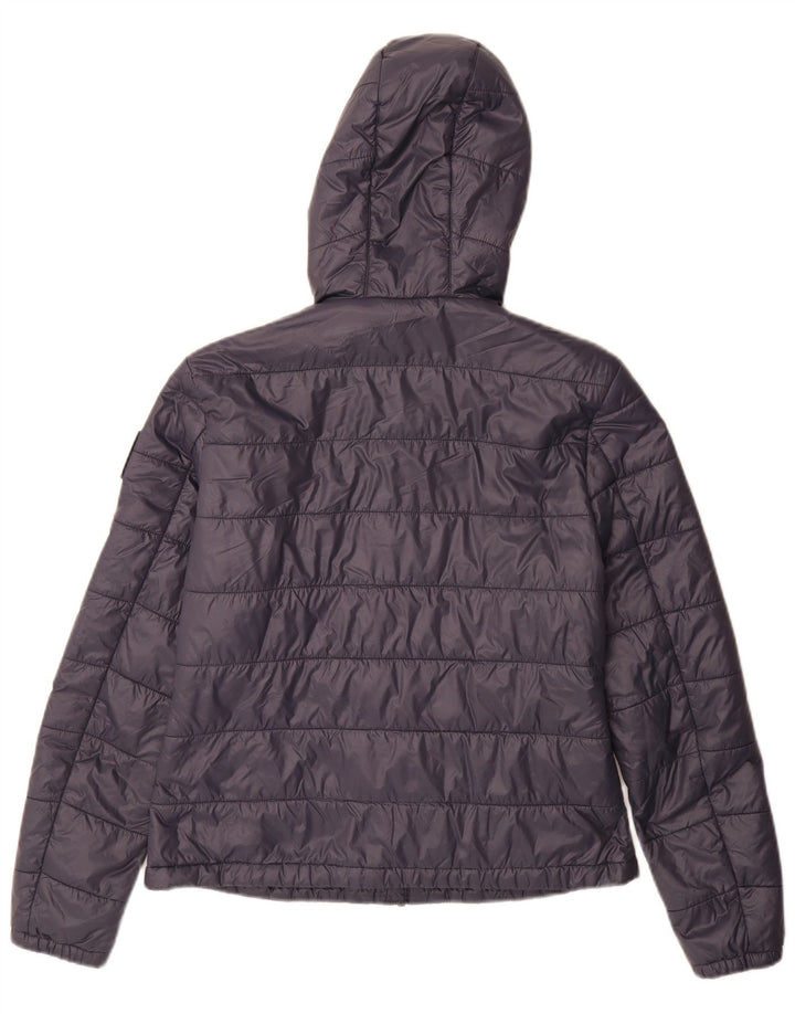 Replay Chaqueta acolchada con capucha para mujer UK 40 Mediana Azul marino Poliamida