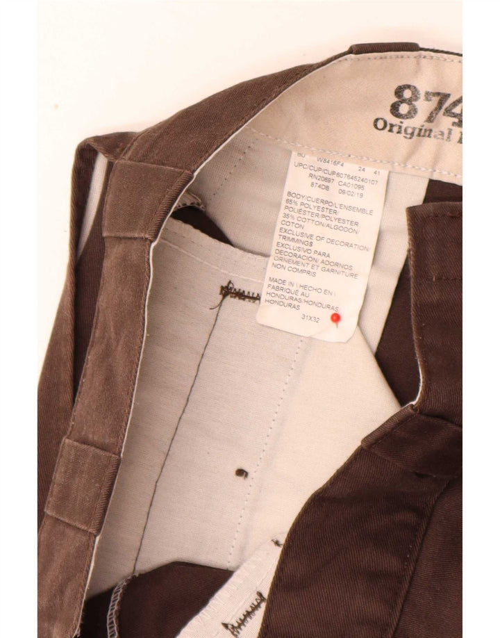 Dickies Mens 874 pantalones chinos rectos W31 L32 poliéster marrón
