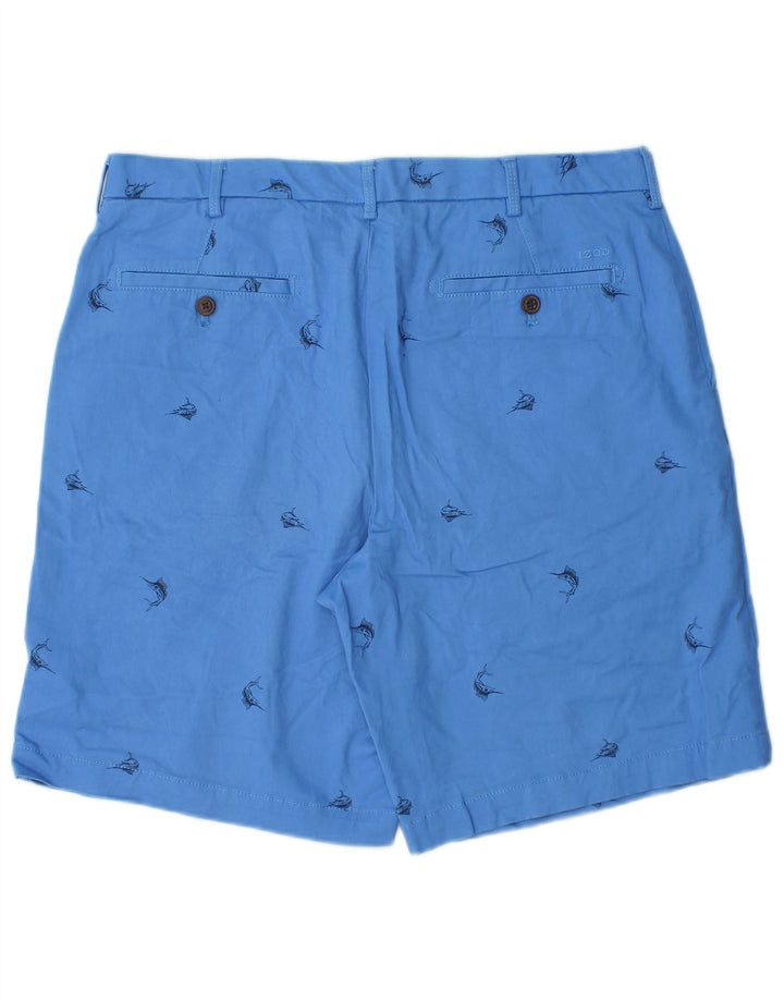 IZOD Pantalones cortos chinos de agua salada para hombre W34 Algodón con manchas azules grandes