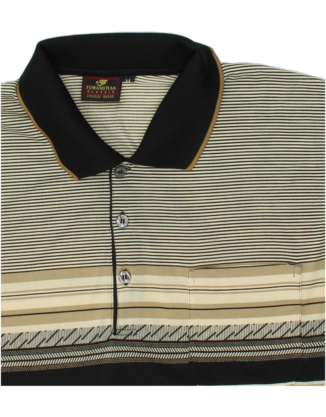 Polo VINTAGE para hombre Poliéster a rayas gris medio