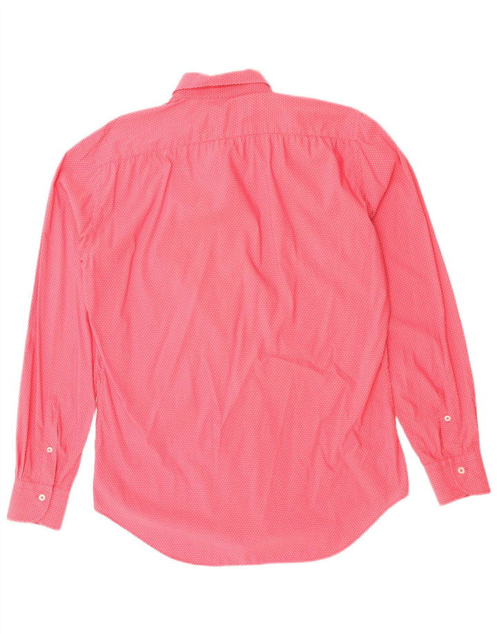 FAY Camisa para hombre Talla 39 15 1/2 Algodón manchado rosa medio