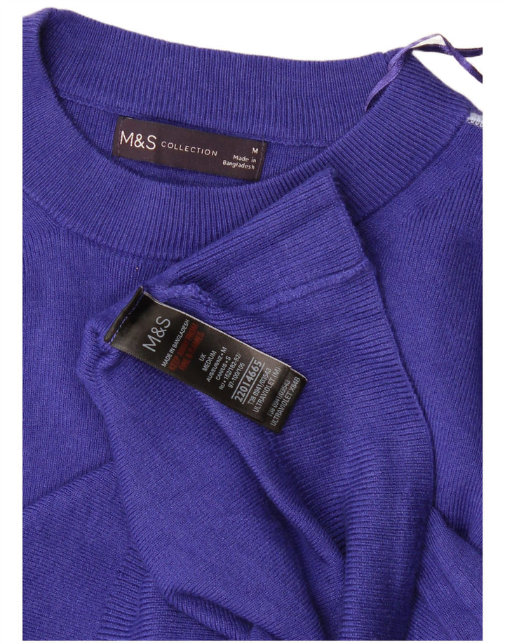 Marks & Spencer Jersey de cuello redondo para mujer UK 44 Viscosa azul medio