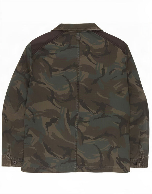 G-Star Chaqueta militar para hombre UK 40 Large Poliéster de camuflaje verde