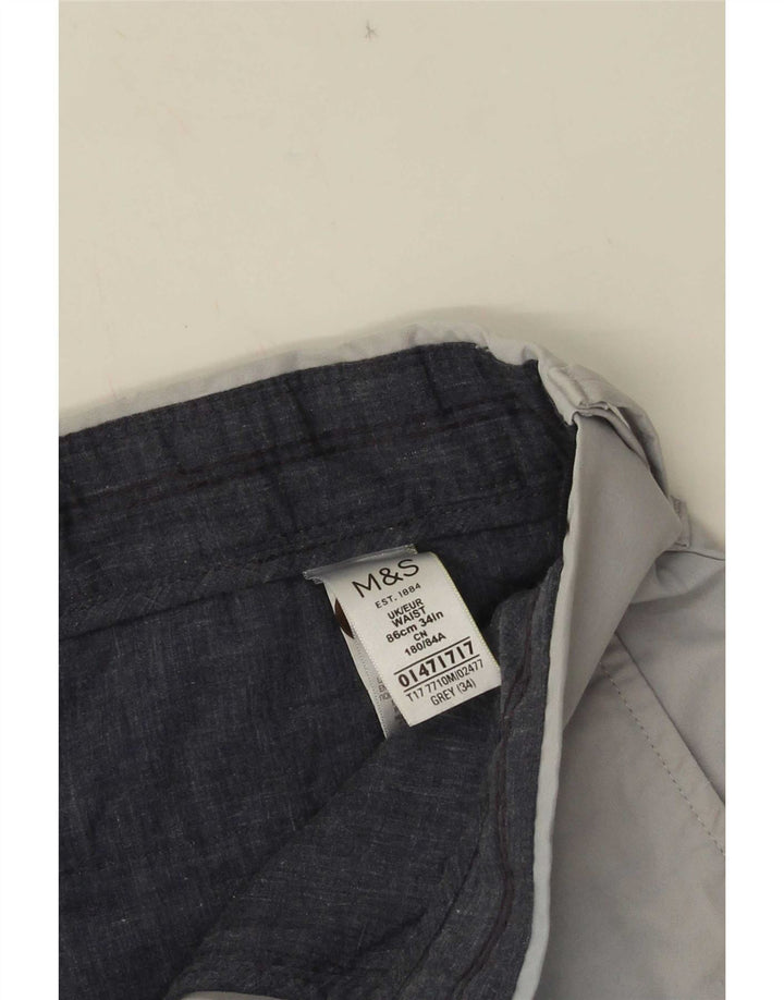 Marks & Spencer Pantalones cortos chinos para hombre W34 Algodón gris grande