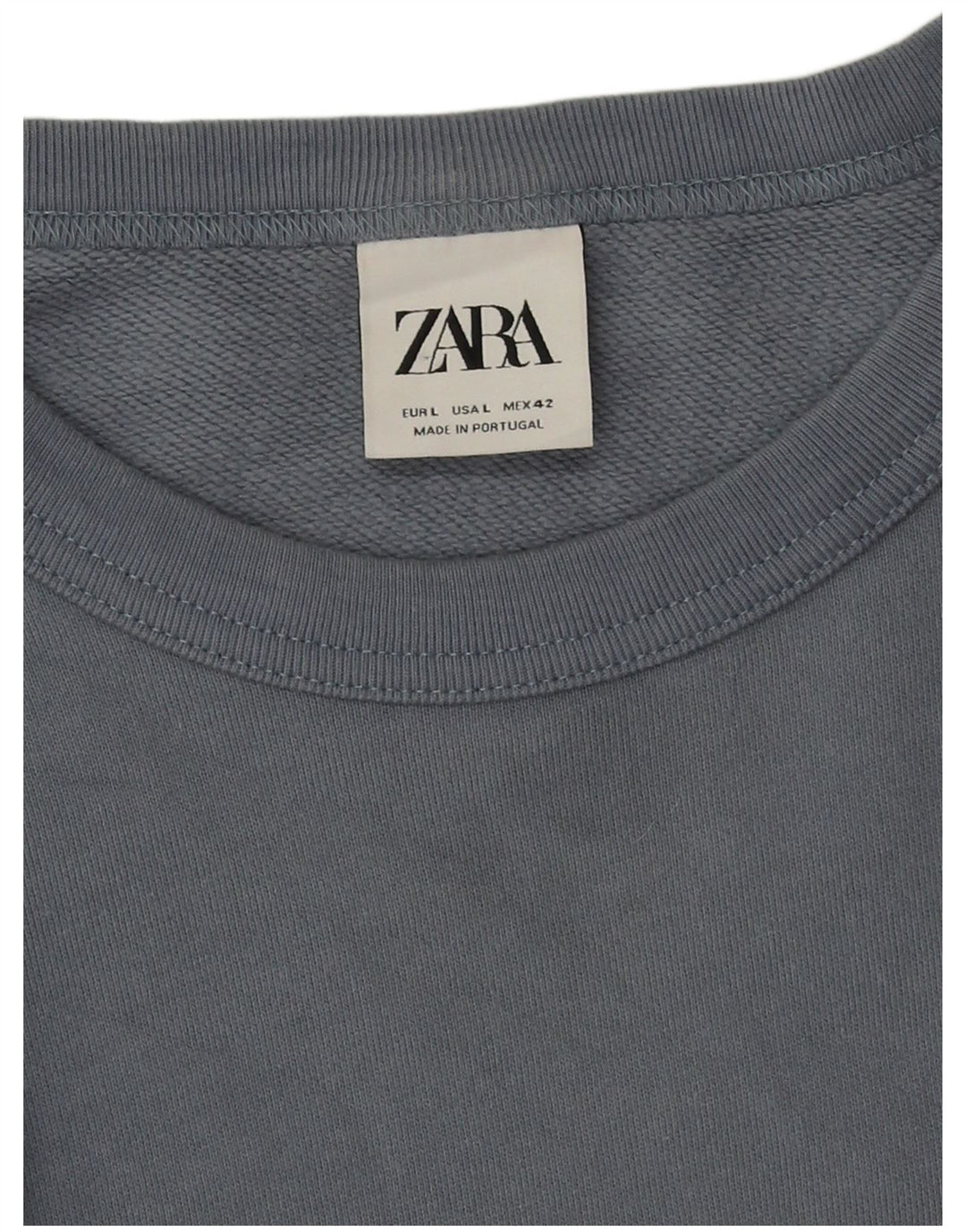 Zara Hombre Sudadera Jumper Large Azul Algodón