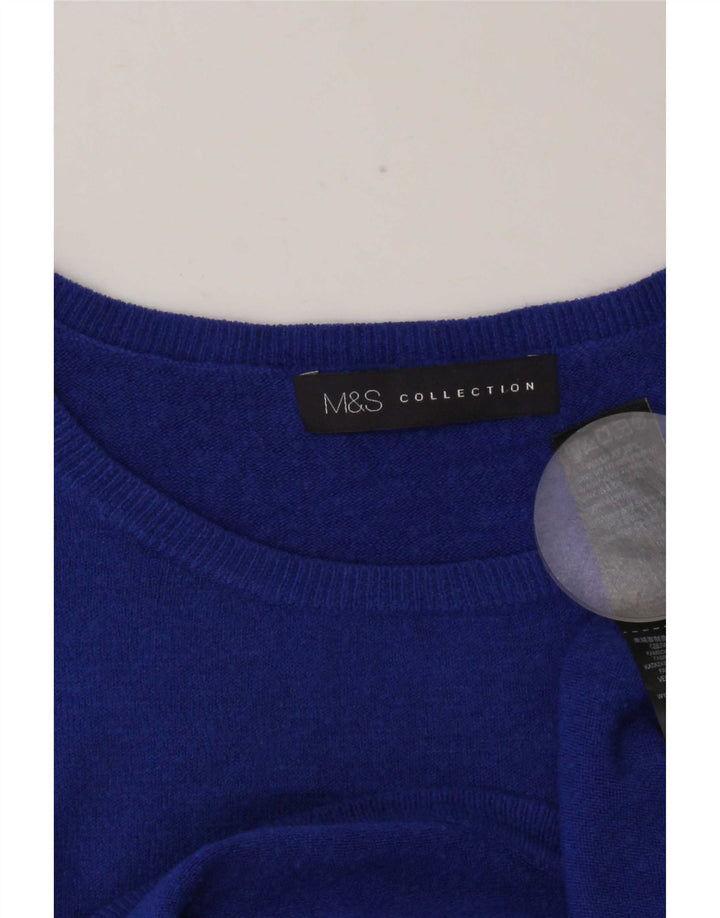Marks & Spencer Jersey extragrande con cuello barco para mujer, talla 40, color azul pequeño