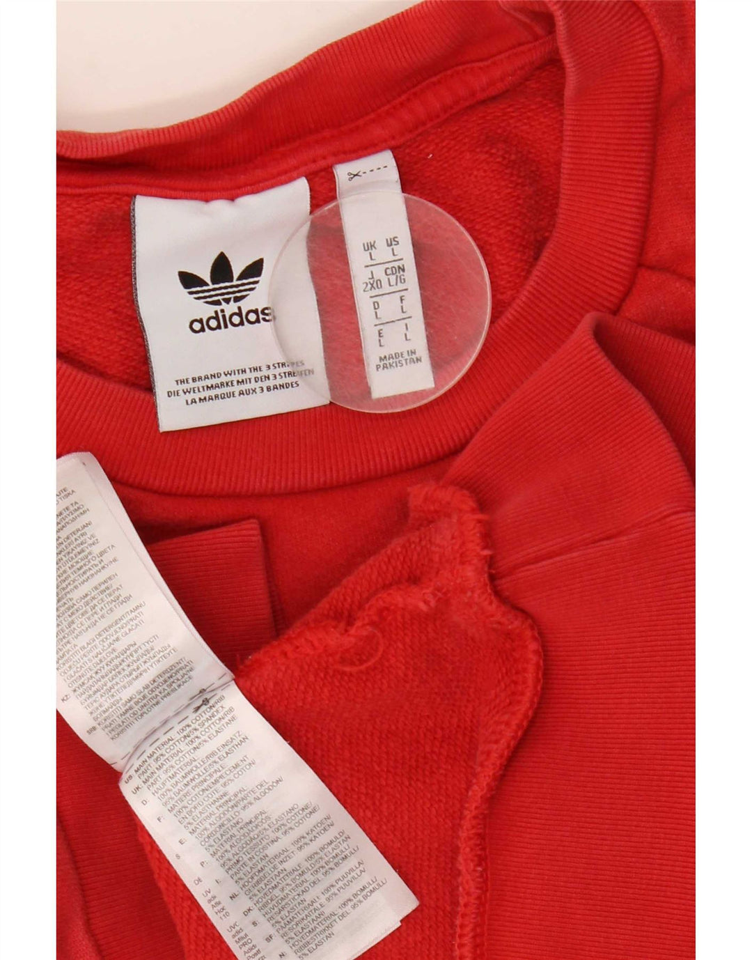 Adidas Hombre Graphic Sudadera Jumper Grande Rojo Algodón