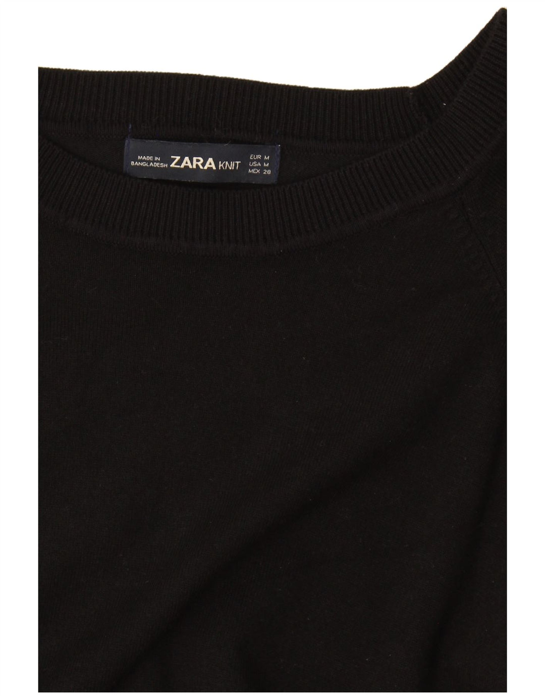 Zara - Jersey extragrande con cuello barco para mujer, talla 40, talla M, color negro