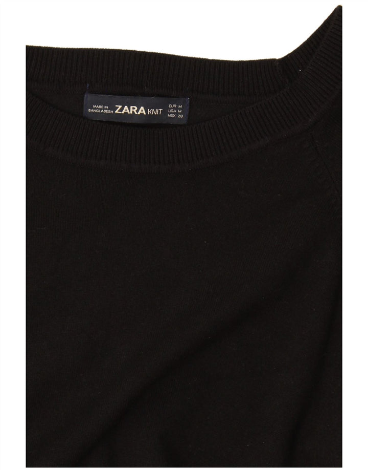 Zara - Jersey extragrande con cuello barco para mujer, talla 40, talla M, color negro