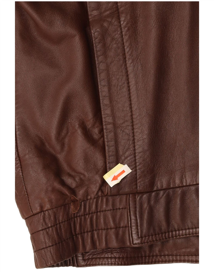 NOBLE Chaqueta de cuero holgada para hombre EU 44 XS Cuero marrón