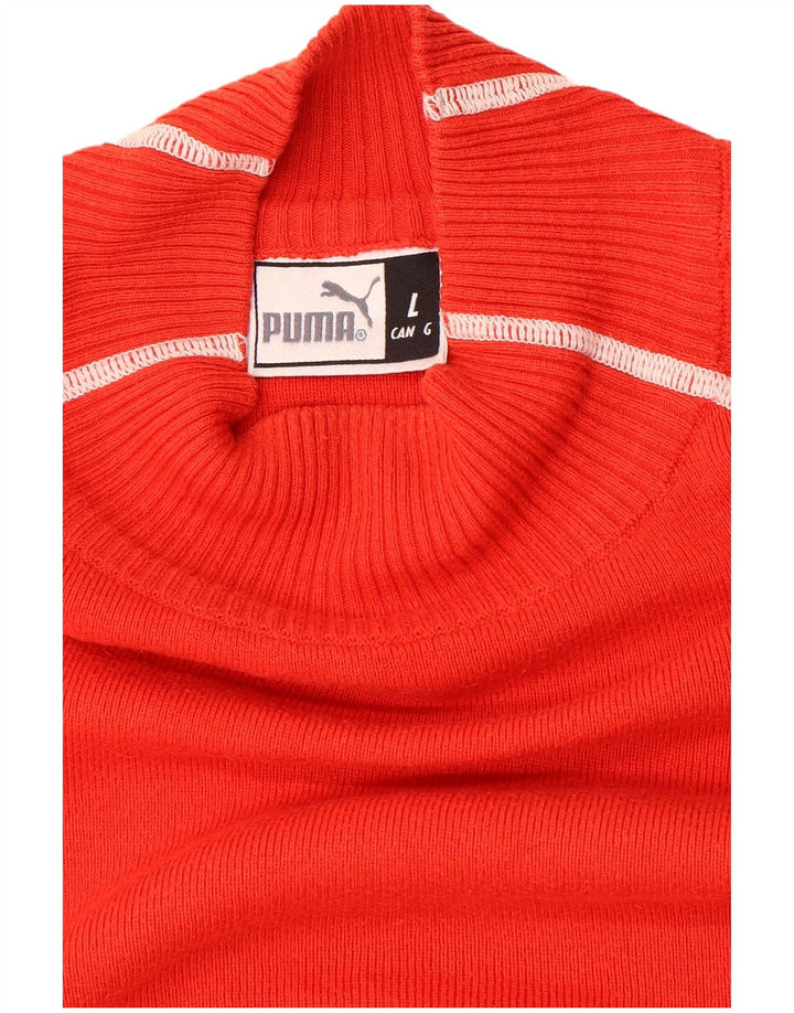 Puma Jersey con cuello alto para hombre, color rojo, talla grande