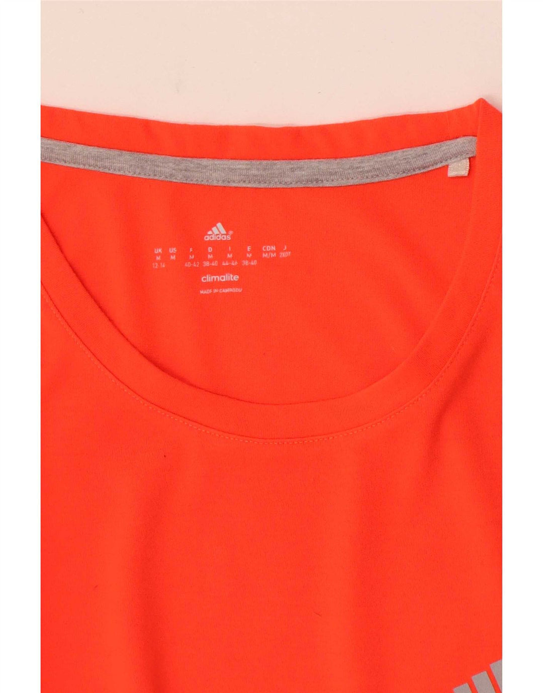 Adidas Mujer Climalite Camiseta Top Reino Unido 12/14 Mediano Naranja