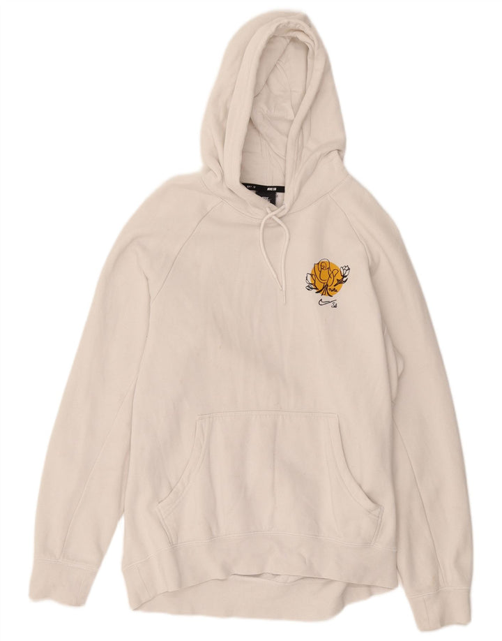 NIKE Sudadera con capucha gráfica para hombre, jersey de algodón blanco mediano