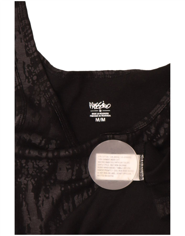 MOSSIMO Top sin mangas para mujer UK 40 Mediano Negro Estampado animal Algodón