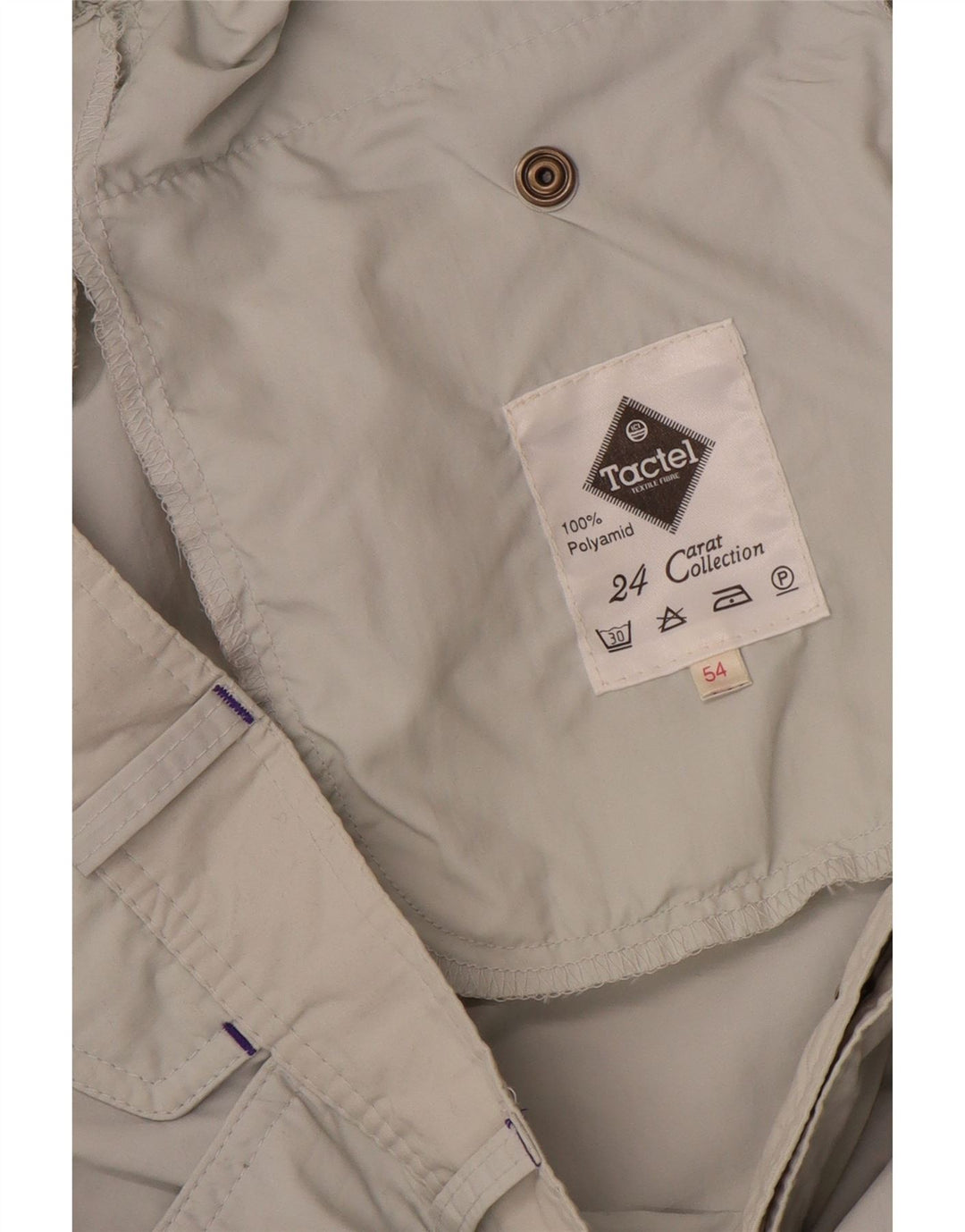 Tactel Pantalón chino con pinzas para hombre W36 L30 Poliamida gris