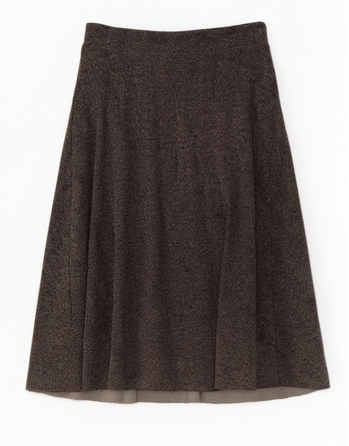 Zara Falda Midi Acampanada Grande W32 Gris Espiga