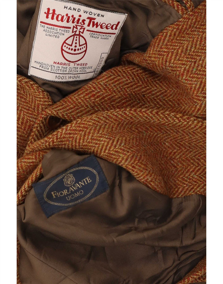 Harris Tweed Chaqueta tipo blazer de 2 botones para hombre IT 54 2XL Lana de espiga marrón