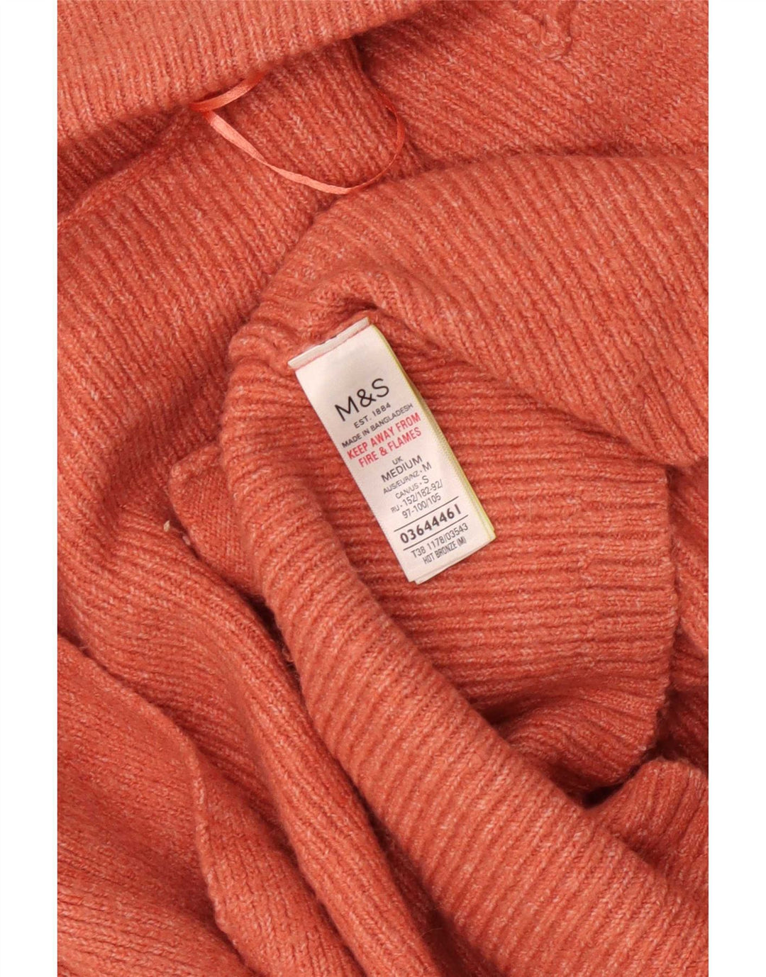 Marks & Spencer - Cárdigan abierto largo para mujer, talla 40, color naranja mediano