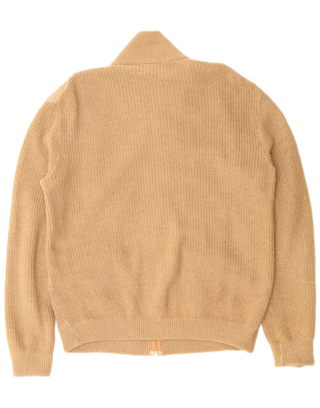 De Pletrl - Cárdigan de ante para hombre, talla grande, color beige