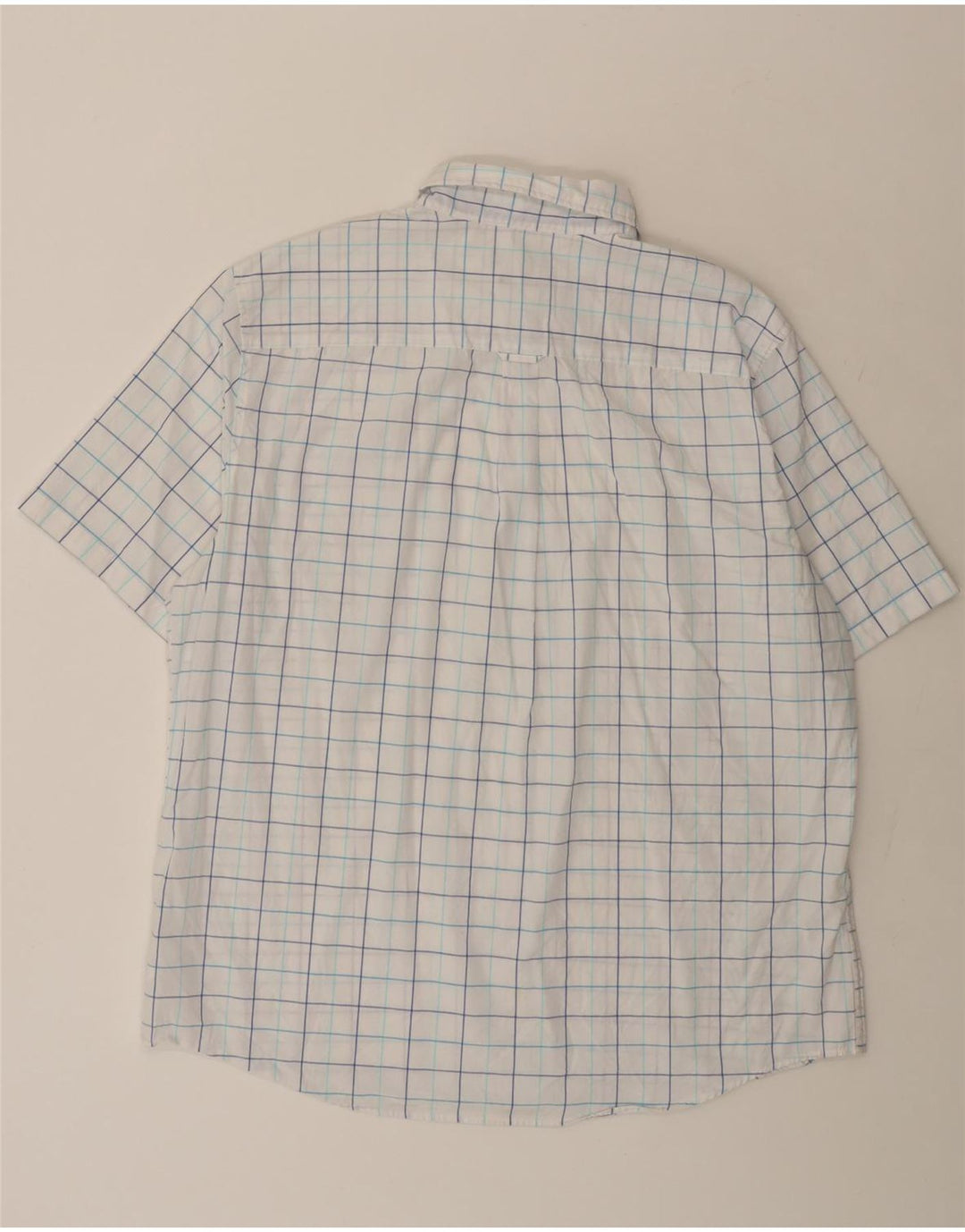 CHAPS Camisa de manga corta para hombre 2XL Algodón a cuadros blanco