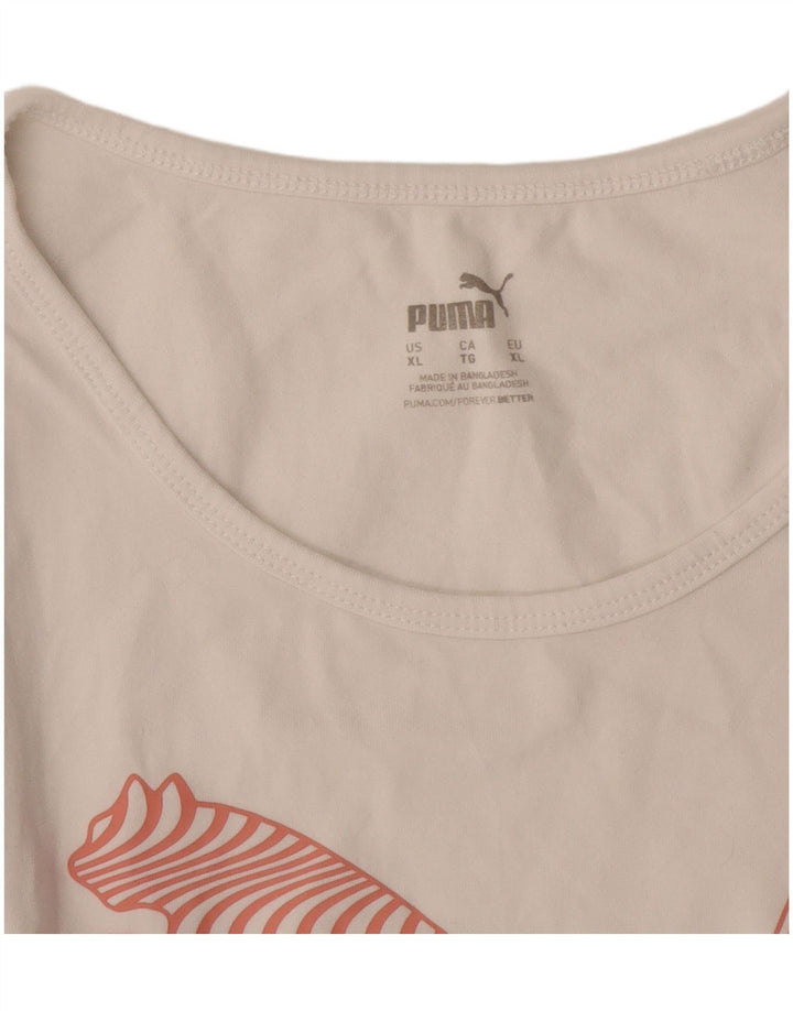 Puma Mujer Gráfico Chaleco Top UK 18 XL Blanco