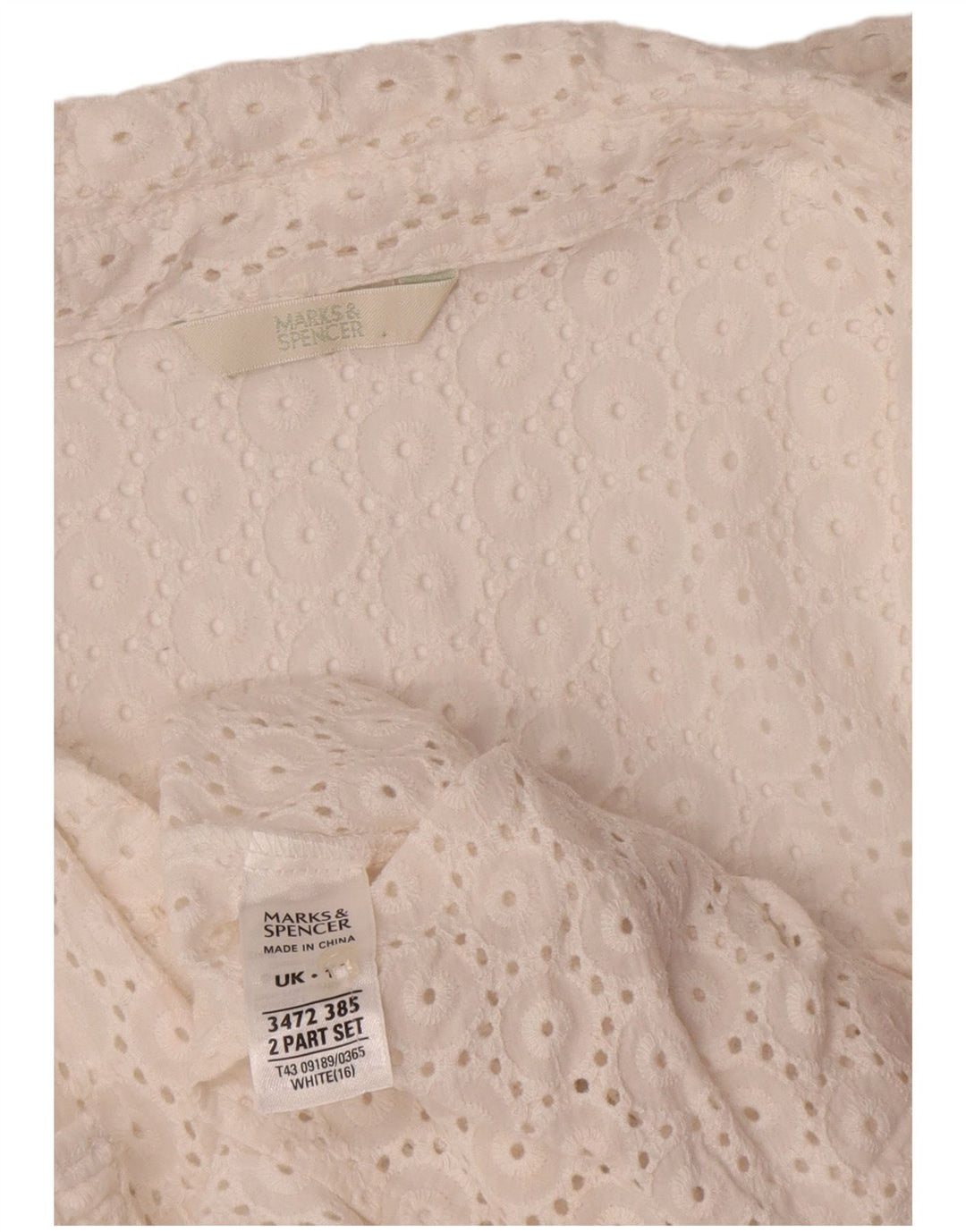 Marks & Spencer Blusa transparente para mujer UK 46 Grande Blanco