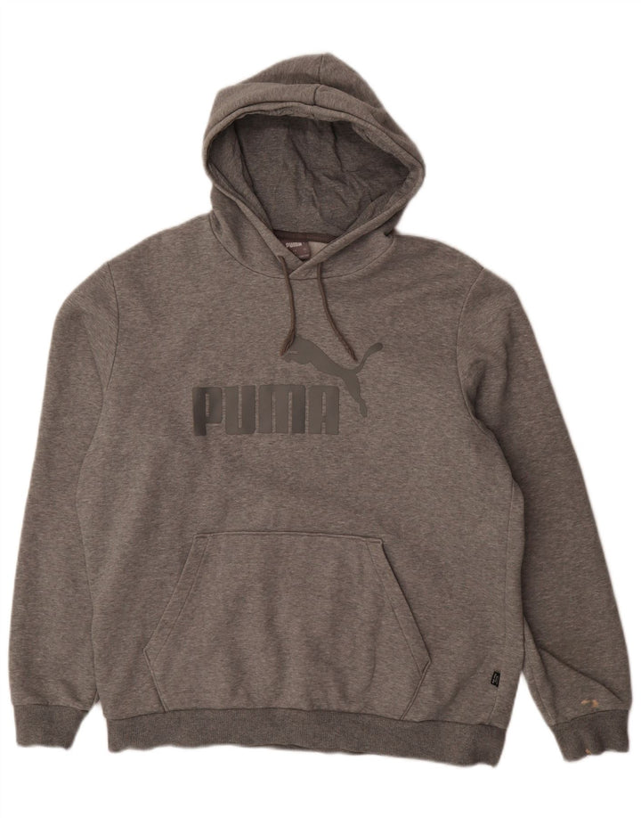 Puma Hombre Graphic Sudadera con capucha Jumper Grande Gris Algodón