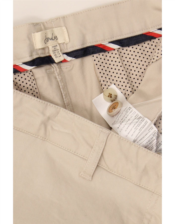 JOULES Pantalones cortos ajustados para mujer UK 46 Large W36 L25 Algodón beige