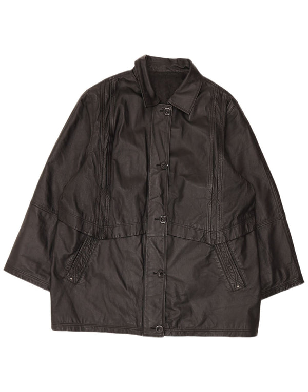 Canda Chaqueta de cuero para hombre IT 52 XL Cuero negro