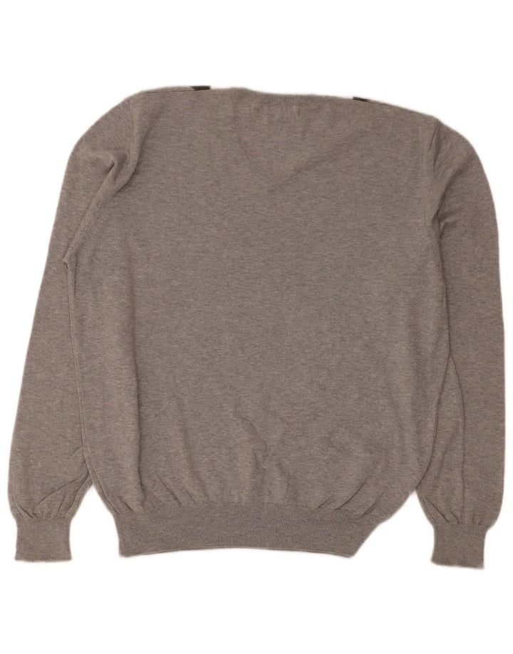 Brooksfield Jersey con Cuello en V para Hombre IT 50 Gris Medio Argyle/Diamante