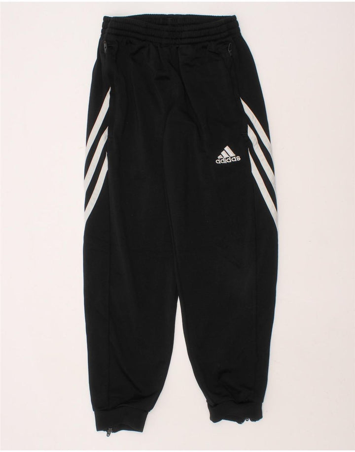 ADIDAS Boys Tracksuit Trousers Joggers 7-8 Years Small Black Polyester Vintage Adidas and Second-Hand Adidas from Messina Hembry 