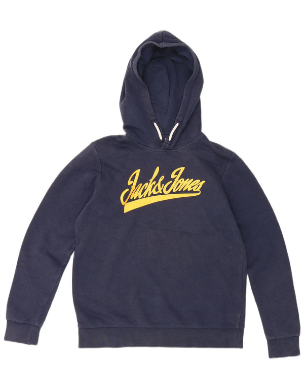 Jack & Jones Sudadera con capucha gráfica para niños 13-14 años Algodón azul marino