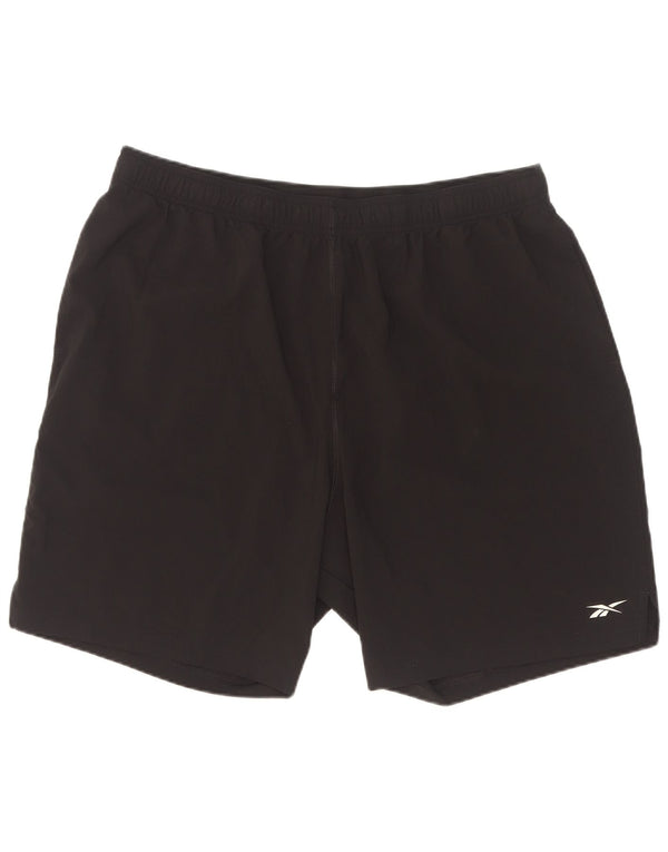Reebok Pantalones cortos deportivos para hombre 2XL Poliéster negro
