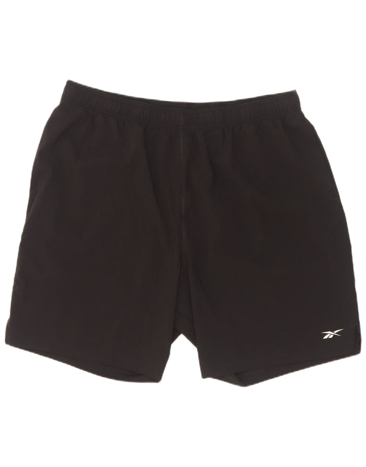 Reebok Pantalones cortos deportivos para hombre 2XL Poliéster negro