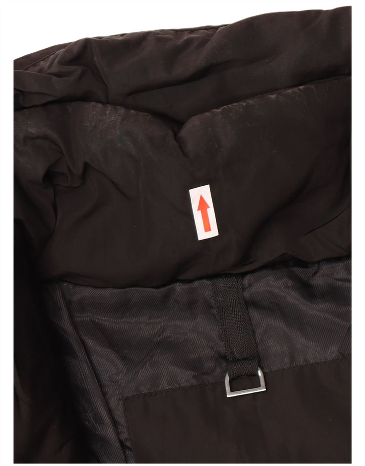 Zara Mujer Abrigo Acolchado UK 44 Medio Negro Poliéster