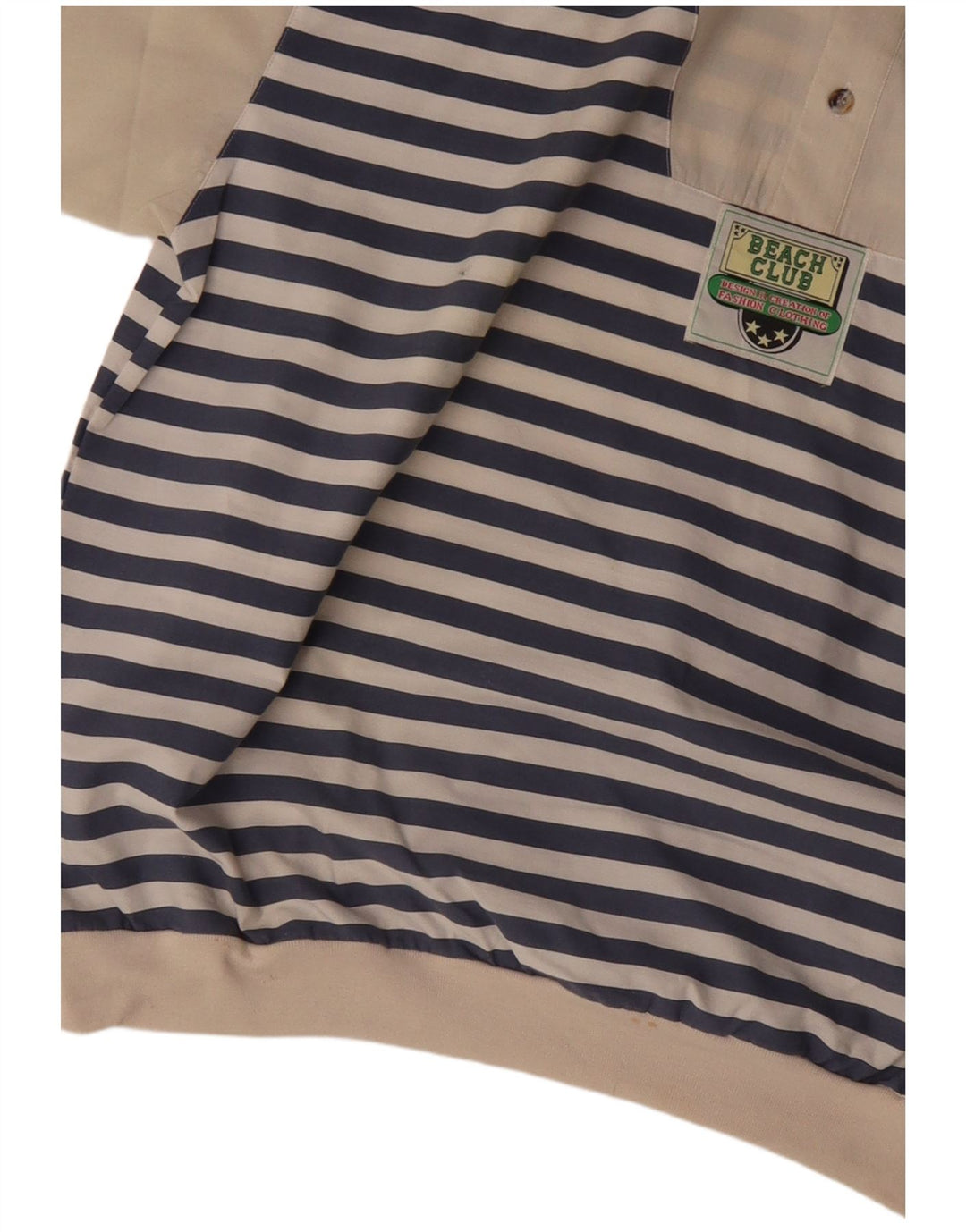 VINTAGE Camisa pullover de manga corta para hombre IT 52/54 Rayas azules grandes