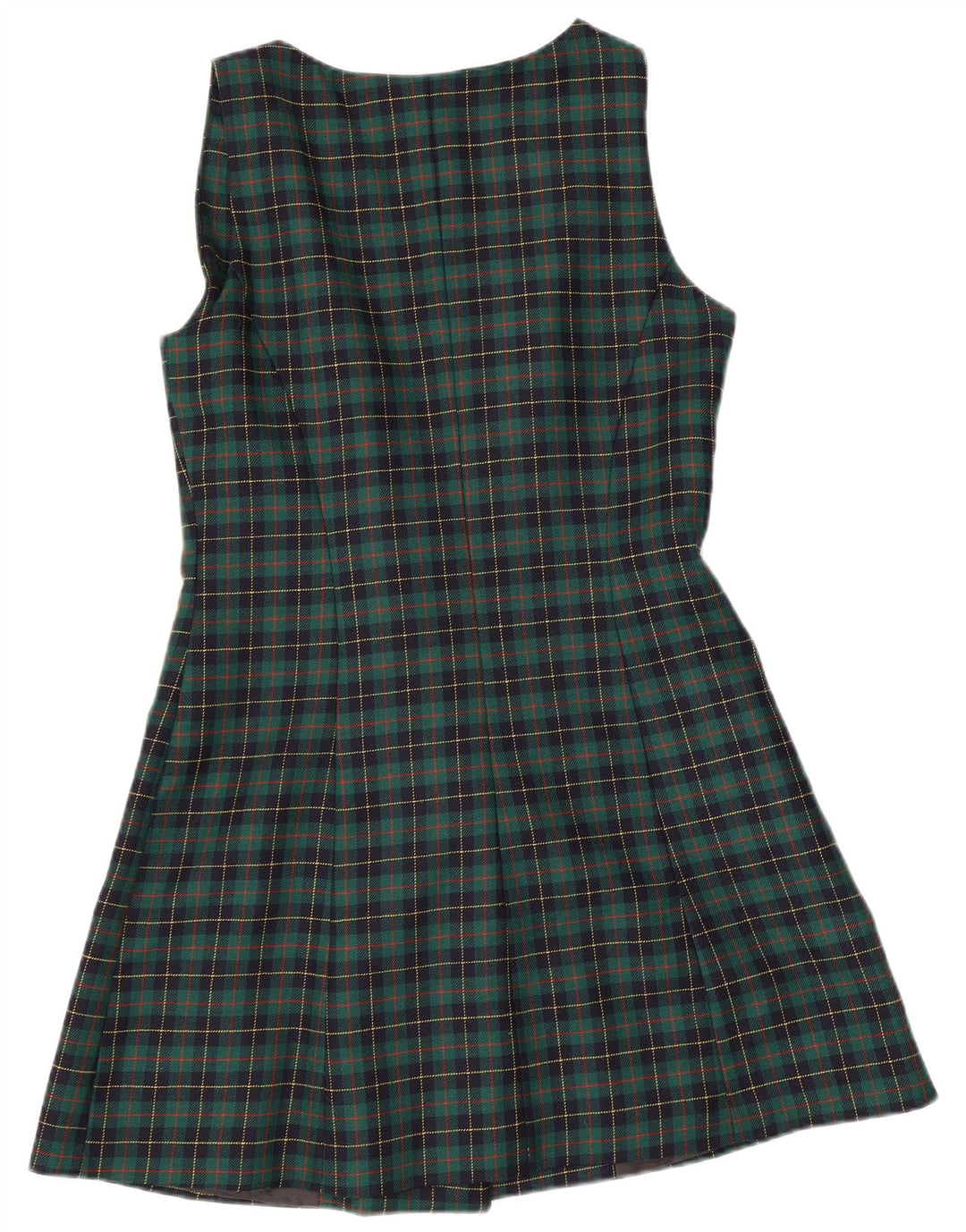 Vestido estilo delantal para mujer Swish UK 40 Lana a cuadros verde medio