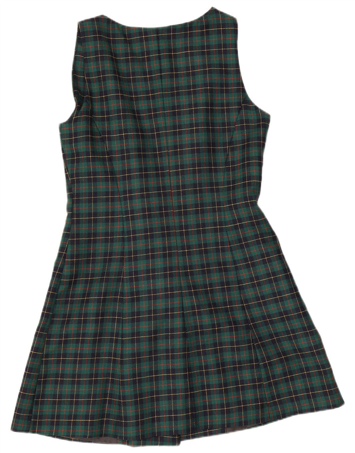 Vestido estilo delantal para mujer Swish UK 40 Lana a cuadros verde medio