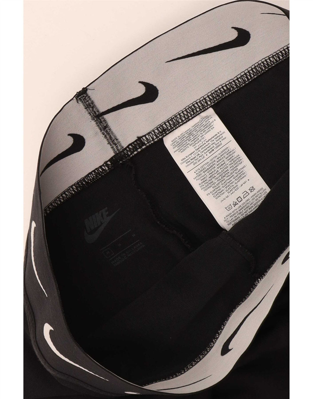 Nike Leggings cortos gráficos para mujer UK 12 Mediano Negro Algodón