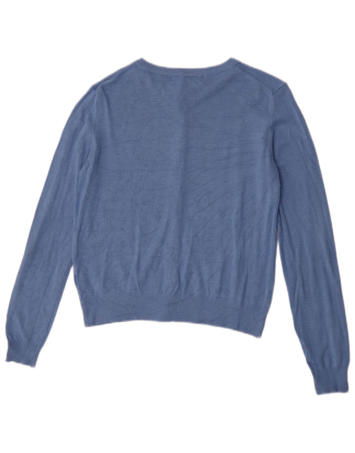Marks & Spencer Suéter tipo cárdigan corto para mujer UK 10 Small Viscosa azul