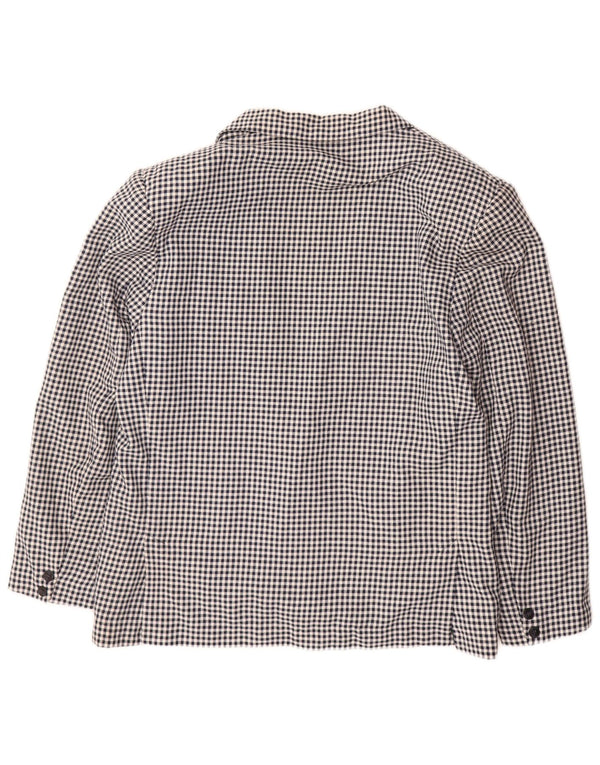 POP 84 Chaqueta tipo blazer con 1 botón para hombre UK 40 Large Lana a cuadros azul marino