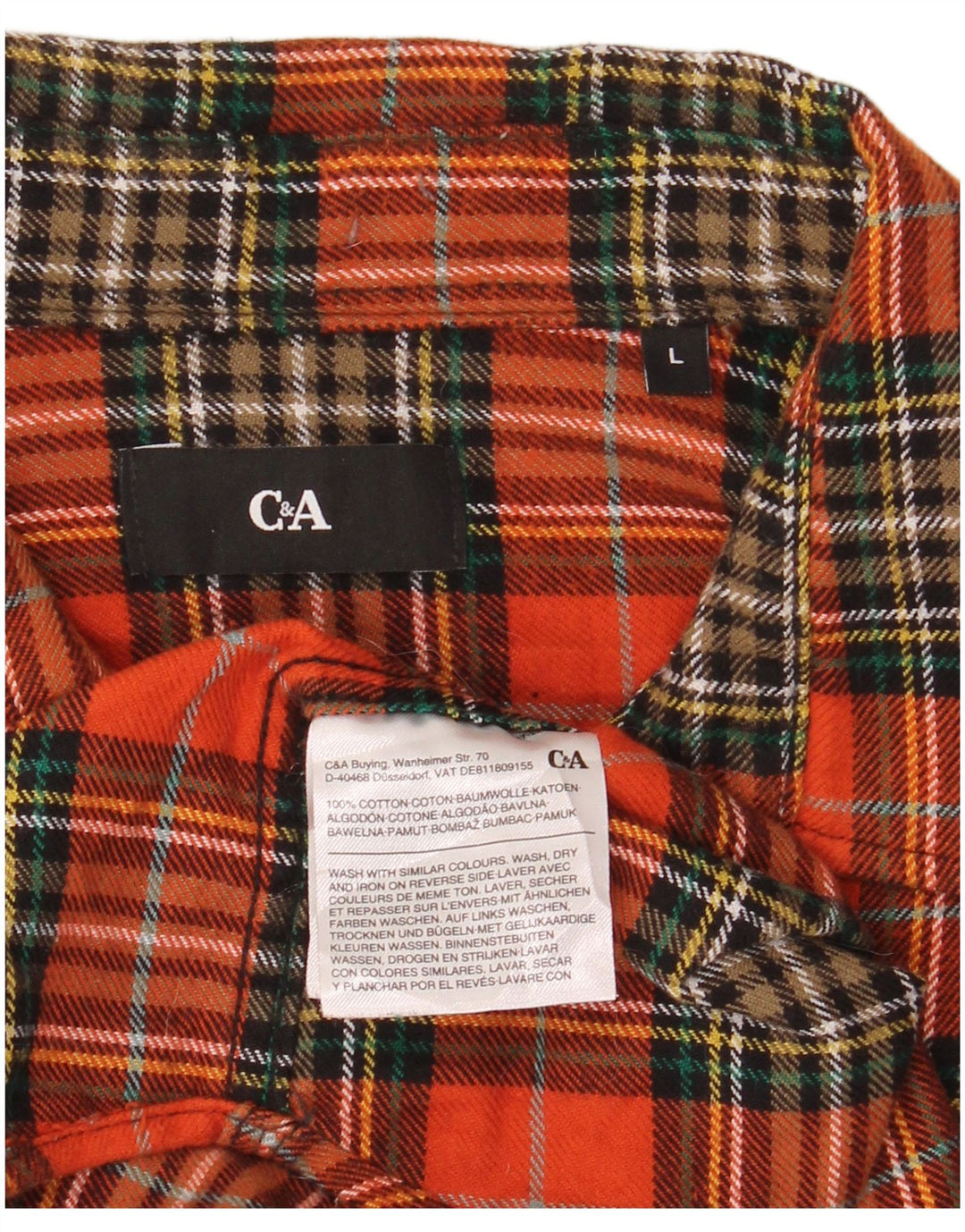 Camisa de franela C&A para hombre, algodón a cuadros rojos grandes