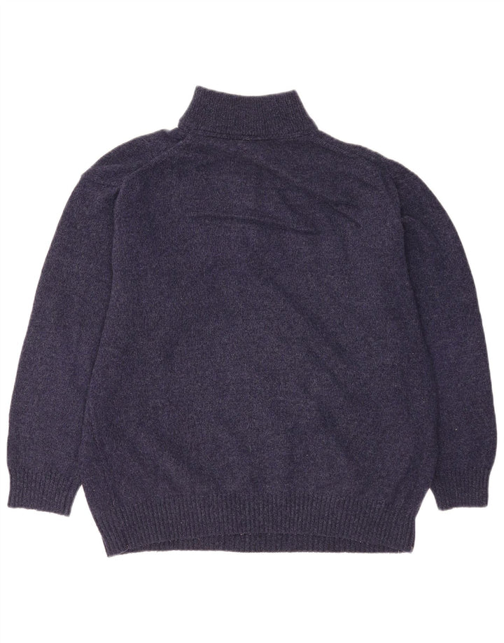 Murphy & Nye Jersey con cuello y cremallera para hombre, talla grande, lana azul marino