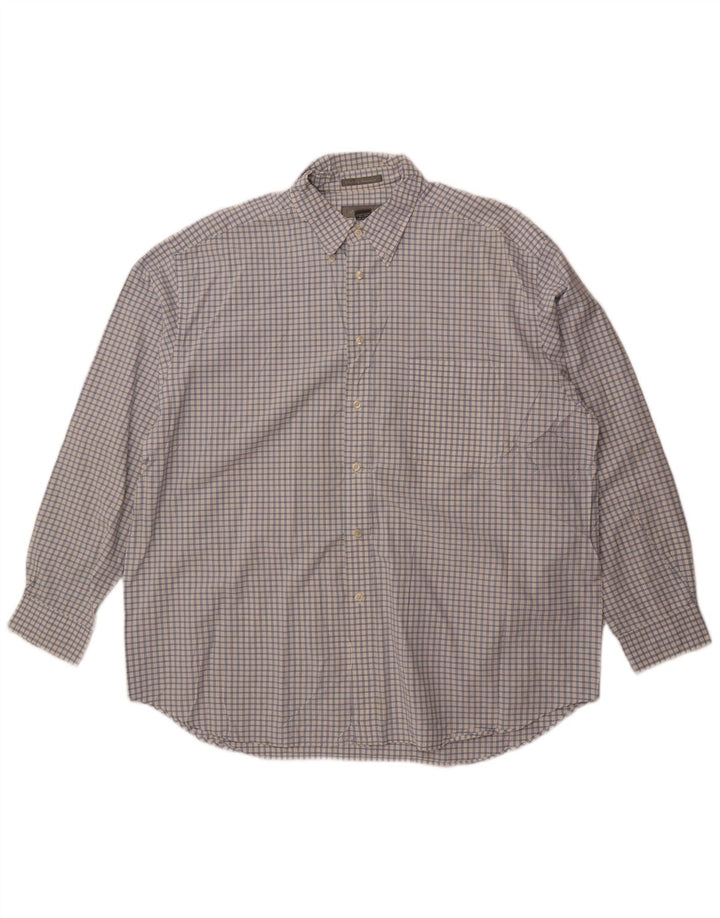Eddie Bauer Camisa Hombre XL Blanco Cuadros Algodón